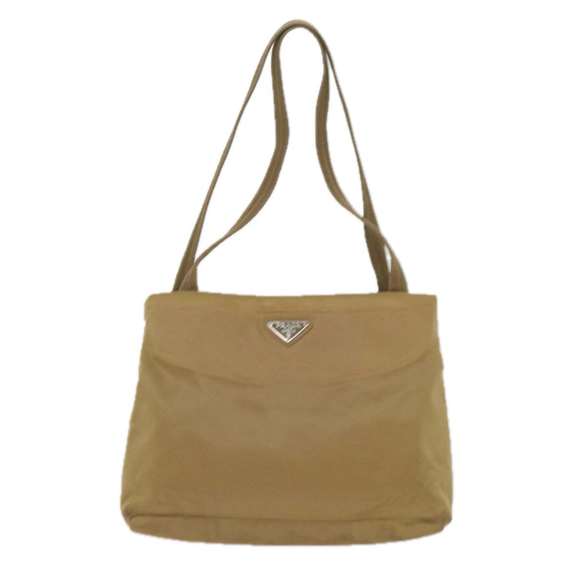 PRADA Shoulder Bag Nylon Beige Auth ac2724