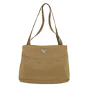 PRADA Shoulder Bag Nylon Beige Auth ac2724-13