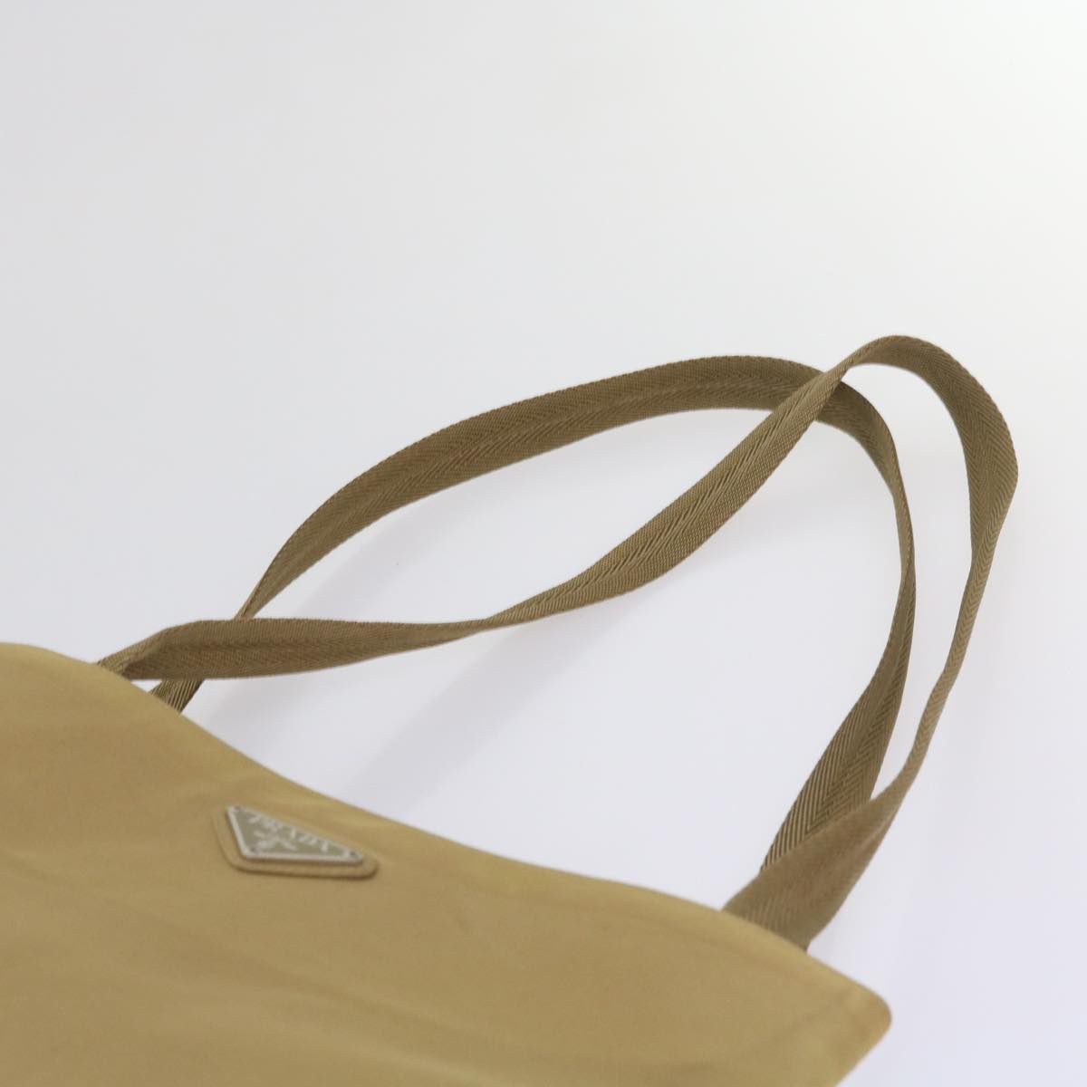 PRADA Shoulder Bag Nylon Beige Auth ac2724