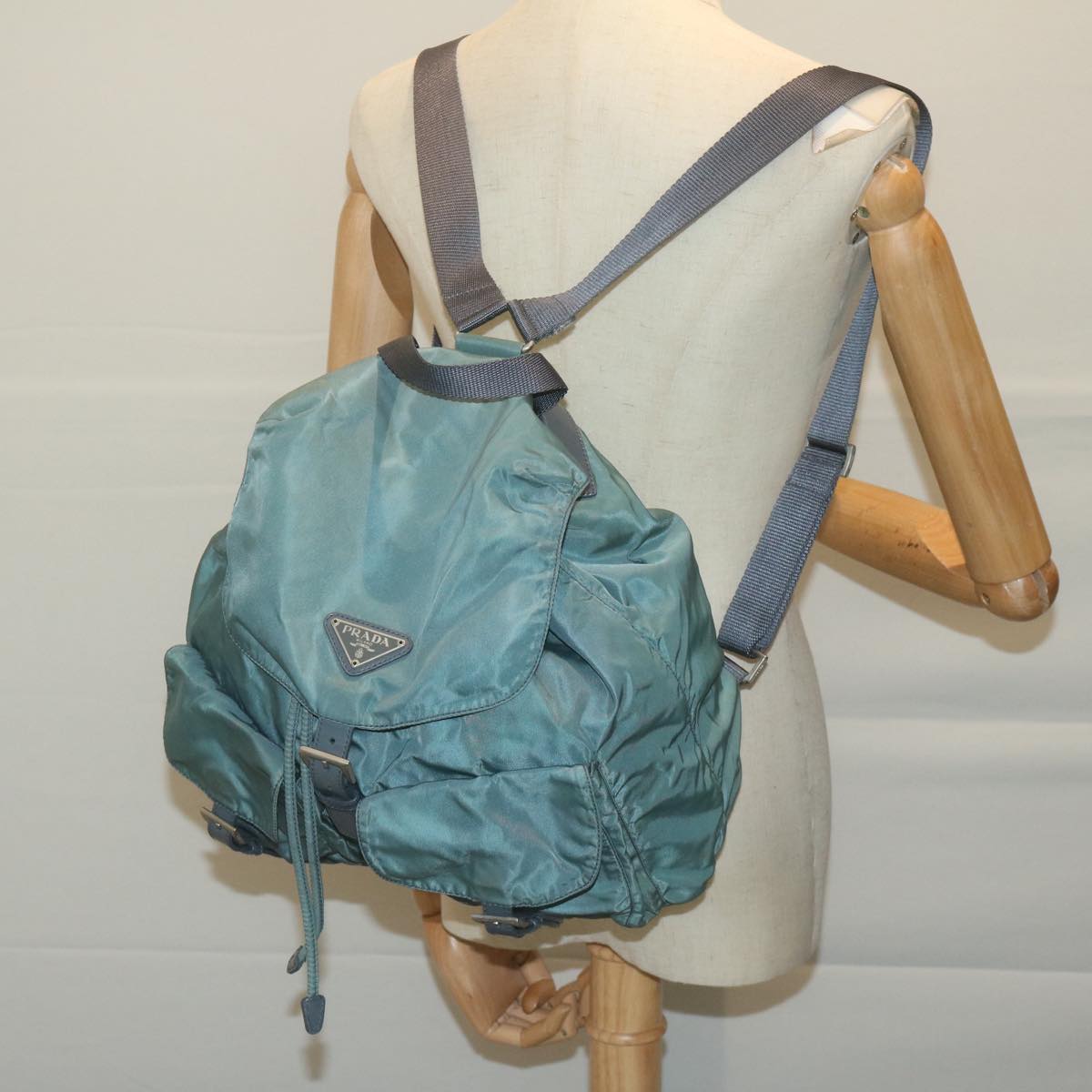 PRADA Backpack Nylon Blue Auth ac2725
