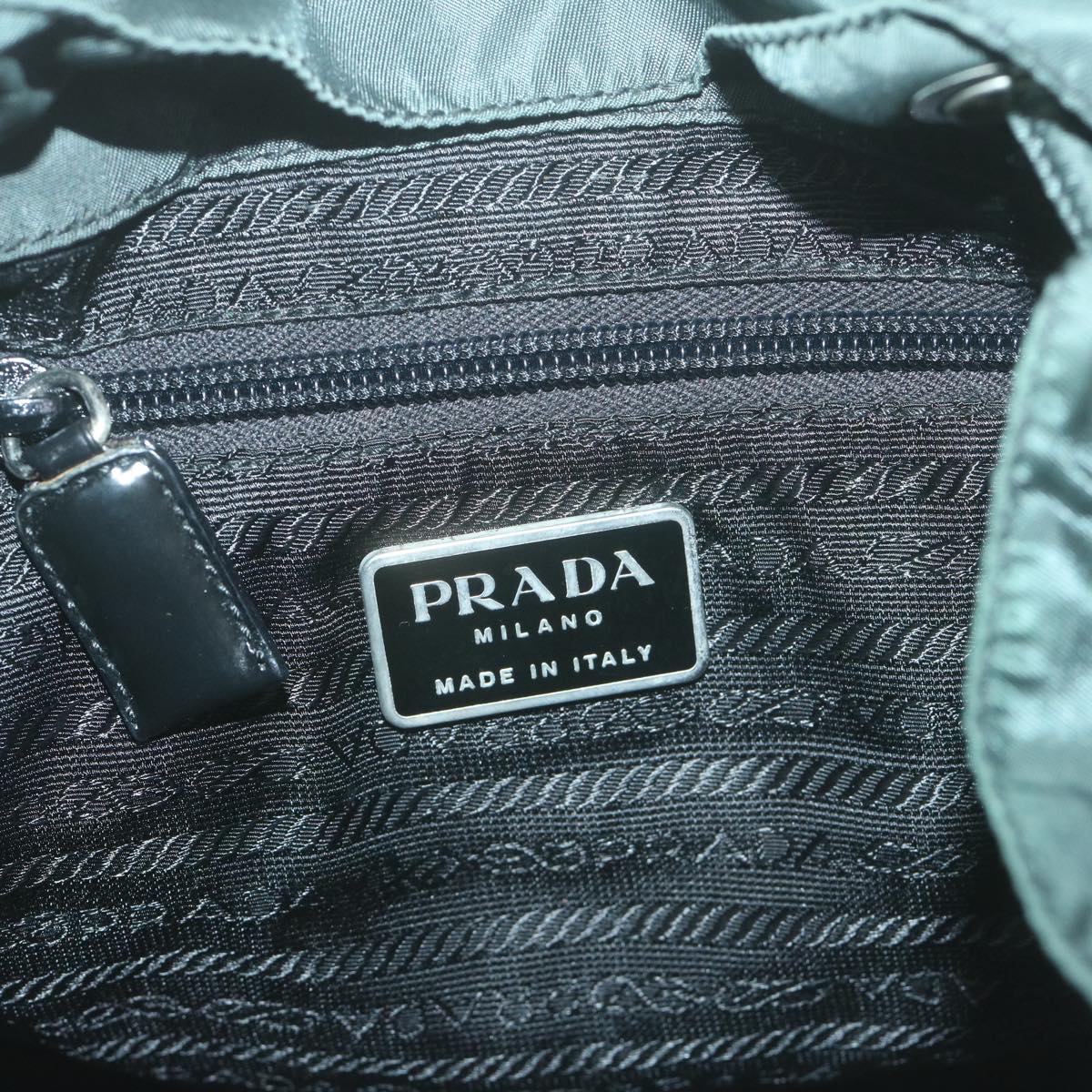 PRADA Backpack Nylon Green Auth ac2726