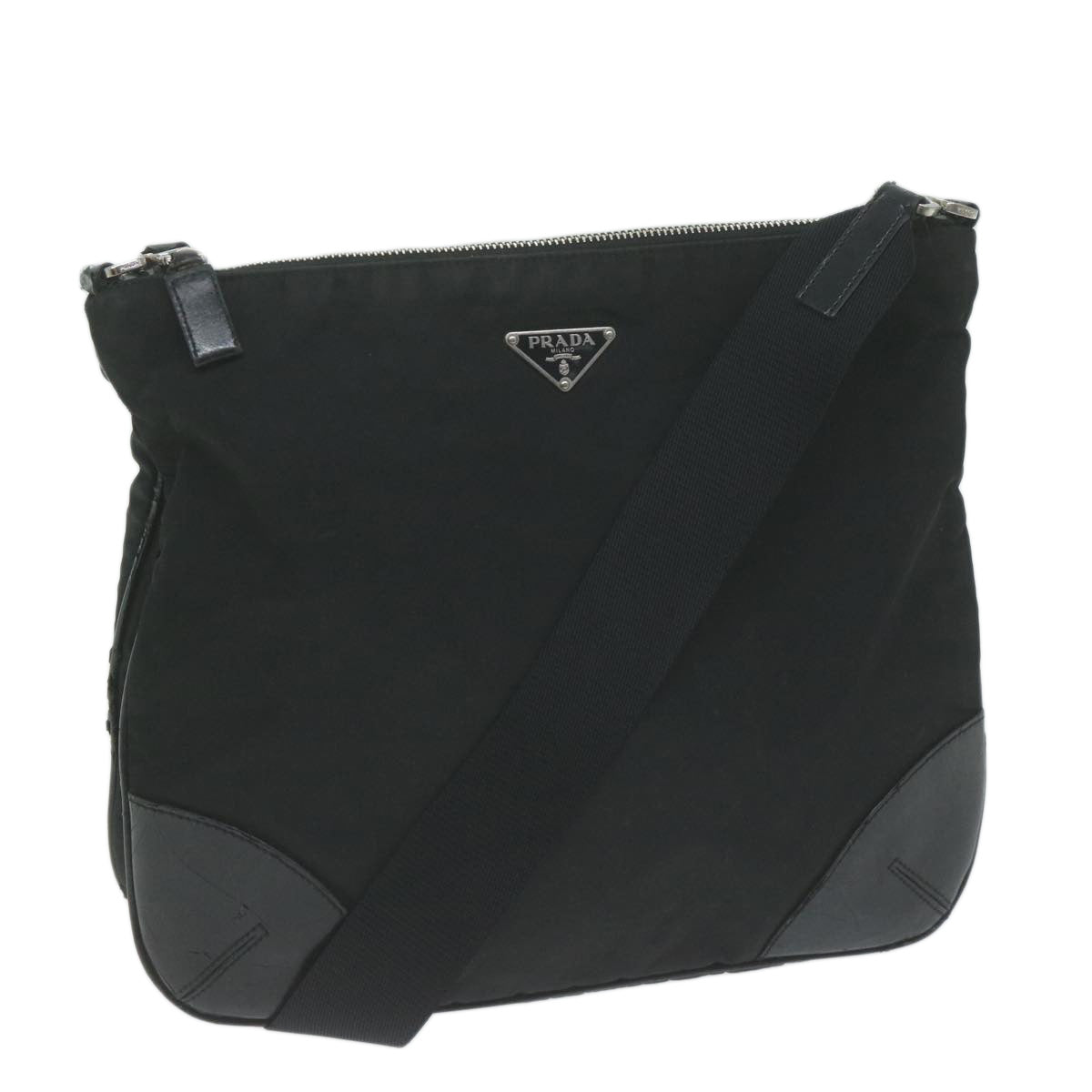 PRADA Shoulder Bag Nylon Black Auth ac2727