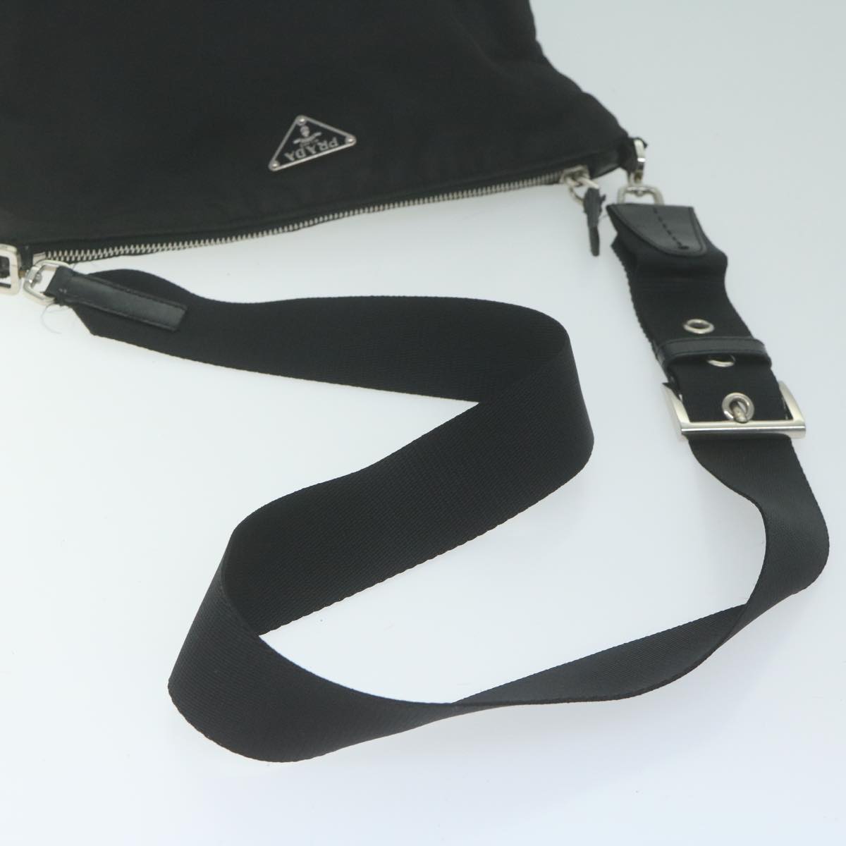 PRADA Shoulder Bag Nylon Black Auth ac2727