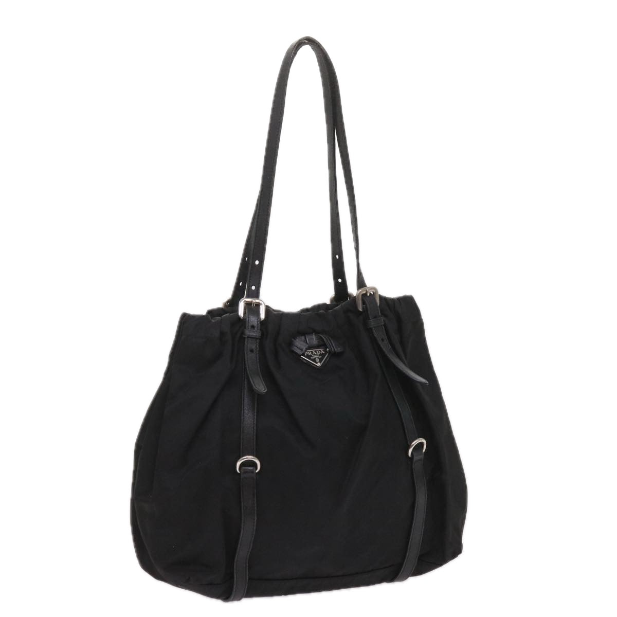 PRADA Shoulder Bag Nylon Black Auth ac2734