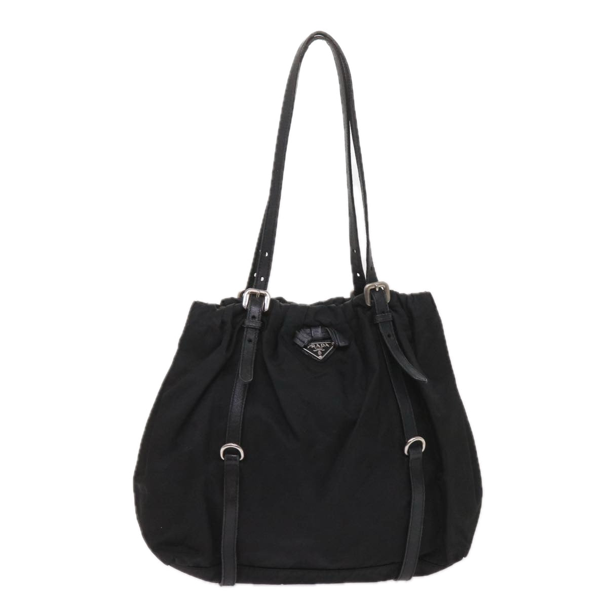 PRADA Shoulder Bag Nylon Black Auth ac2734