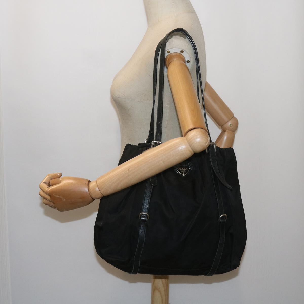 PRADA Shoulder Bag Nylon Black Auth ac2734