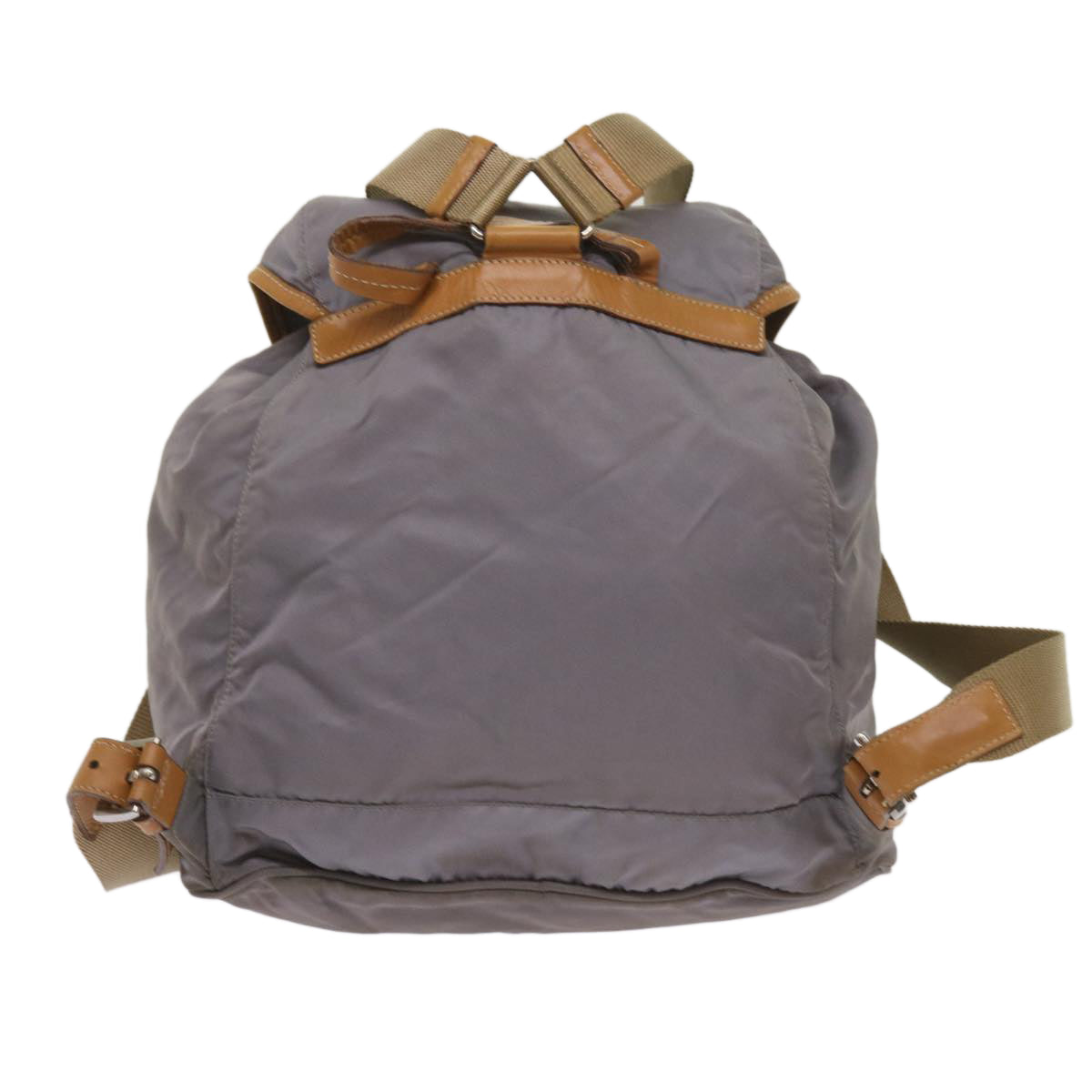 PRADA Backpack Nylon Gray Beige Auth ac2741 - 0