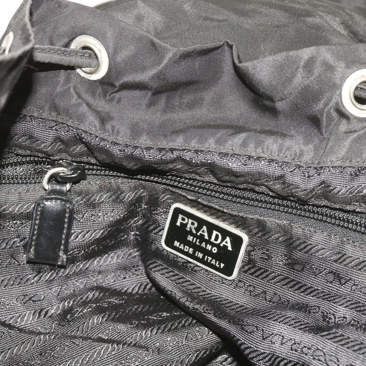 PRADA Backpack Nylon Black Auth ac2742