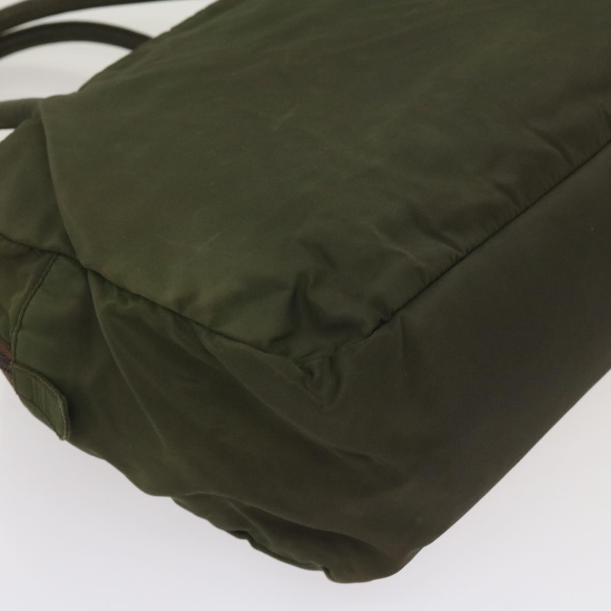 PRADA Hand Bag Nylon Green Auth ac2745