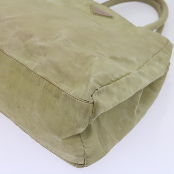 PRADA Hand Bag Nylon Beige Auth ac2748