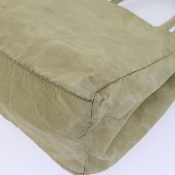 PRADA Hand Bag Nylon Beige Auth ac2748