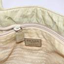 PRADA Hand Bag Nylon Beige Auth ac2748-20