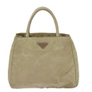 PRADA Hand Bag Nylon Beige Auth ac2748-13