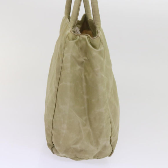 PRADA Hand Bag Nylon Beige Auth ac2748