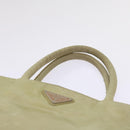 PRADA Hand Bag Nylon Beige Auth ac2748-9