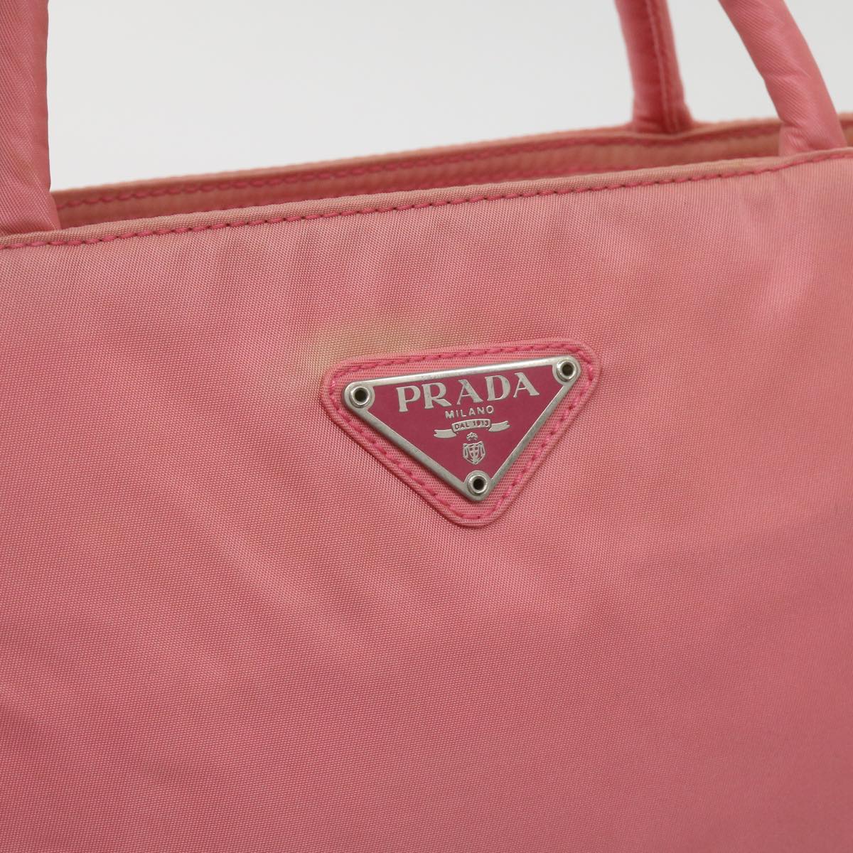 PRADA Hand Bag Nylon Pink Auth ac2749