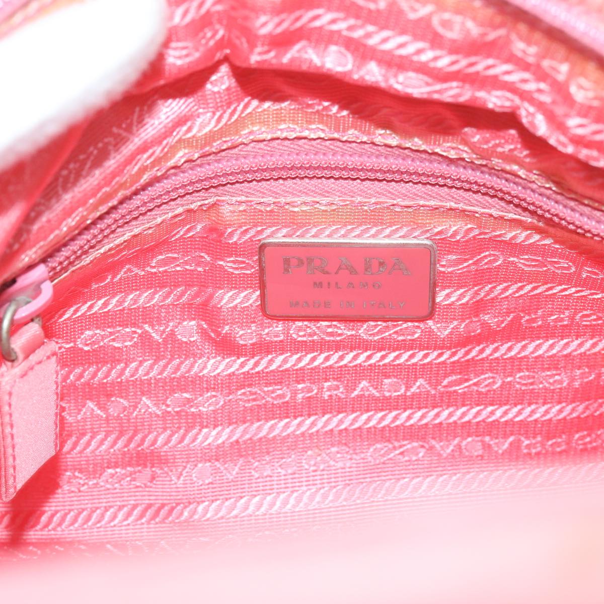 PRADA Hand Bag Nylon Pink Auth ac2749