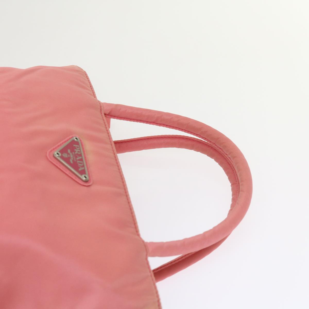 PRADA Hand Bag Nylon Pink Auth ac2749