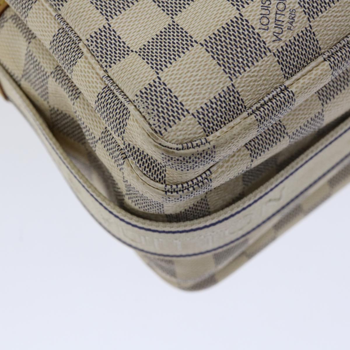 LOUIS VUITTON Damier Azur Naviglio Shoulder Bag N51189 LV Auth ac2753