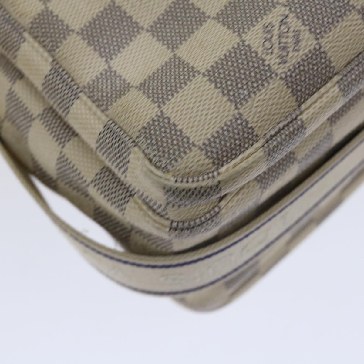 LOUIS VUITTON Damier Azur Naviglio Shoulder Bag N51189 LV Auth ac2753