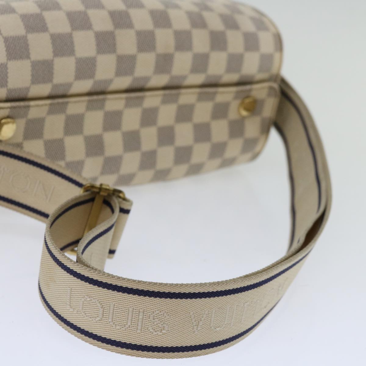 LOUIS VUITTON Damier Azur Naviglio Shoulder Bag N51189 LV Auth ac2753