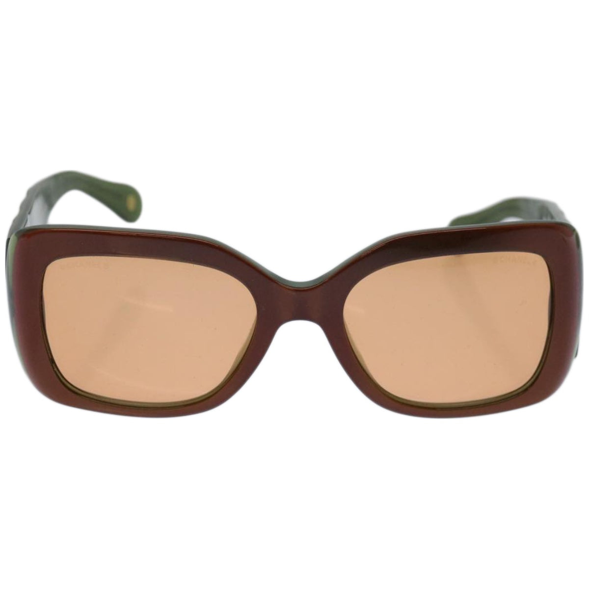 CHANEL Sunglasses plastic Green CC Auth ac2760 - 0