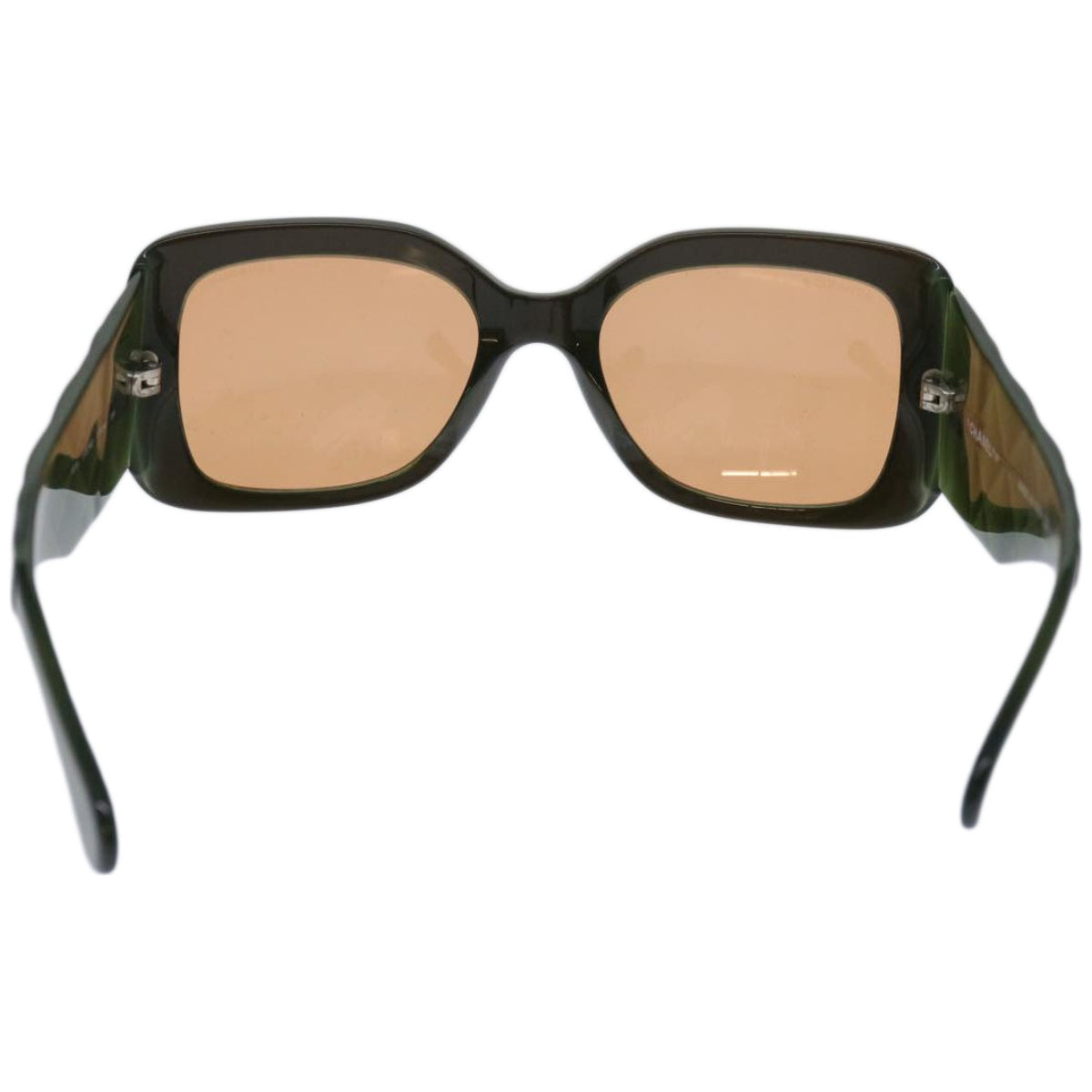 CHANEL Sunglasses plastic Green CC Auth ac2760