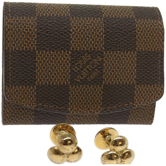 LOUIS VUITTON Damier Ebene Cuff Case Cuffs M30964 LV Auth ac2763V