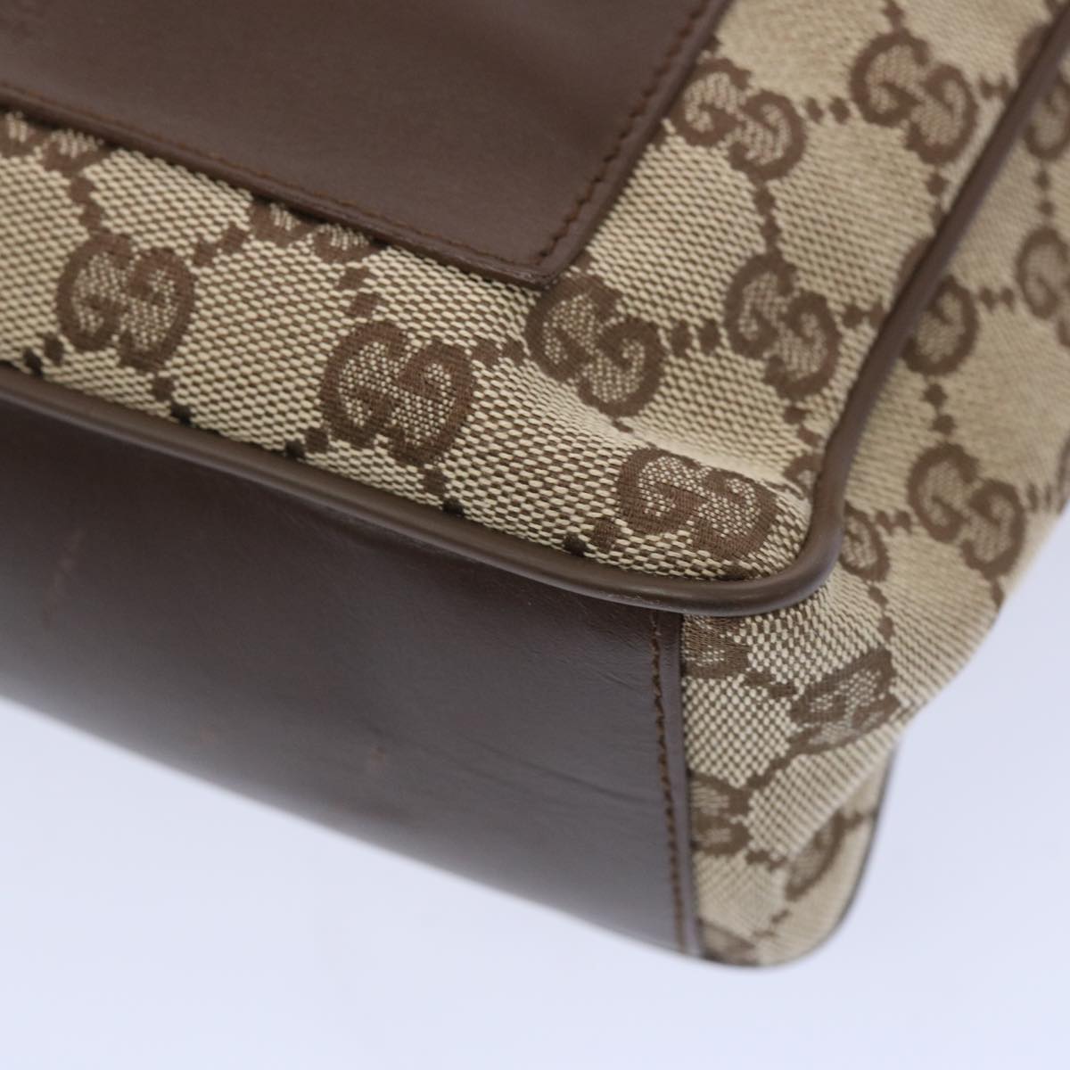 GUCCI GG Canvas Shoulder Bag Beige 019 0537 2123 Auth ac2769