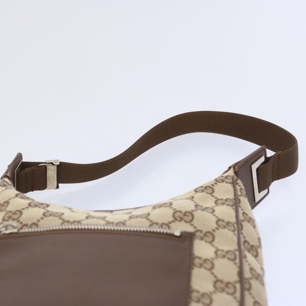 GUCCI GG Canvas Shoulder Bag Beige 019 0537 2123 Auth ac2769