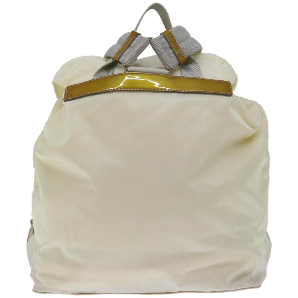 PRADA Backpack Nylon Cream Auth ac2779