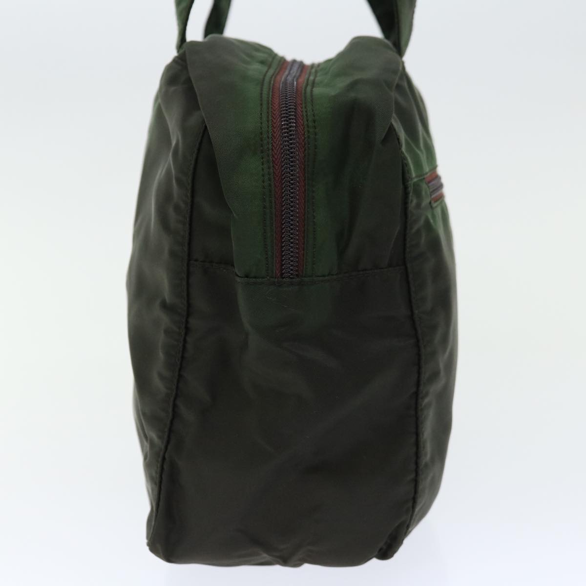 PRADA Hand Bag Nylon Green Auth ac2782