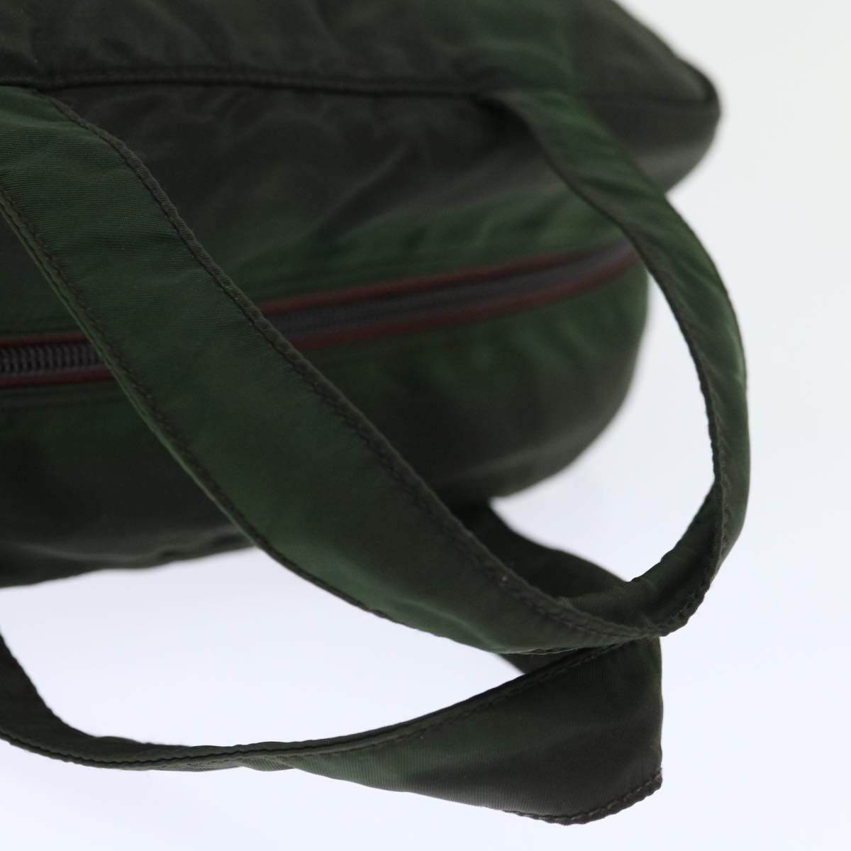 PRADA Hand Bag Nylon Green Auth ac2782