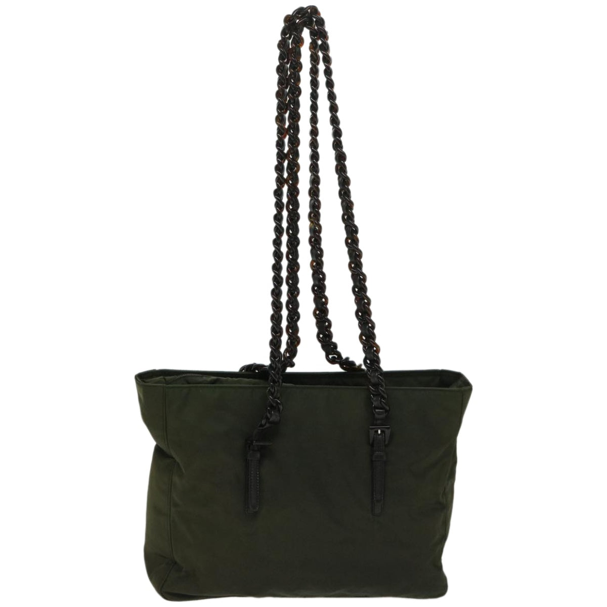 PRADA Chain Shoulder Bag Nylon Green Auth ac2783 - 0