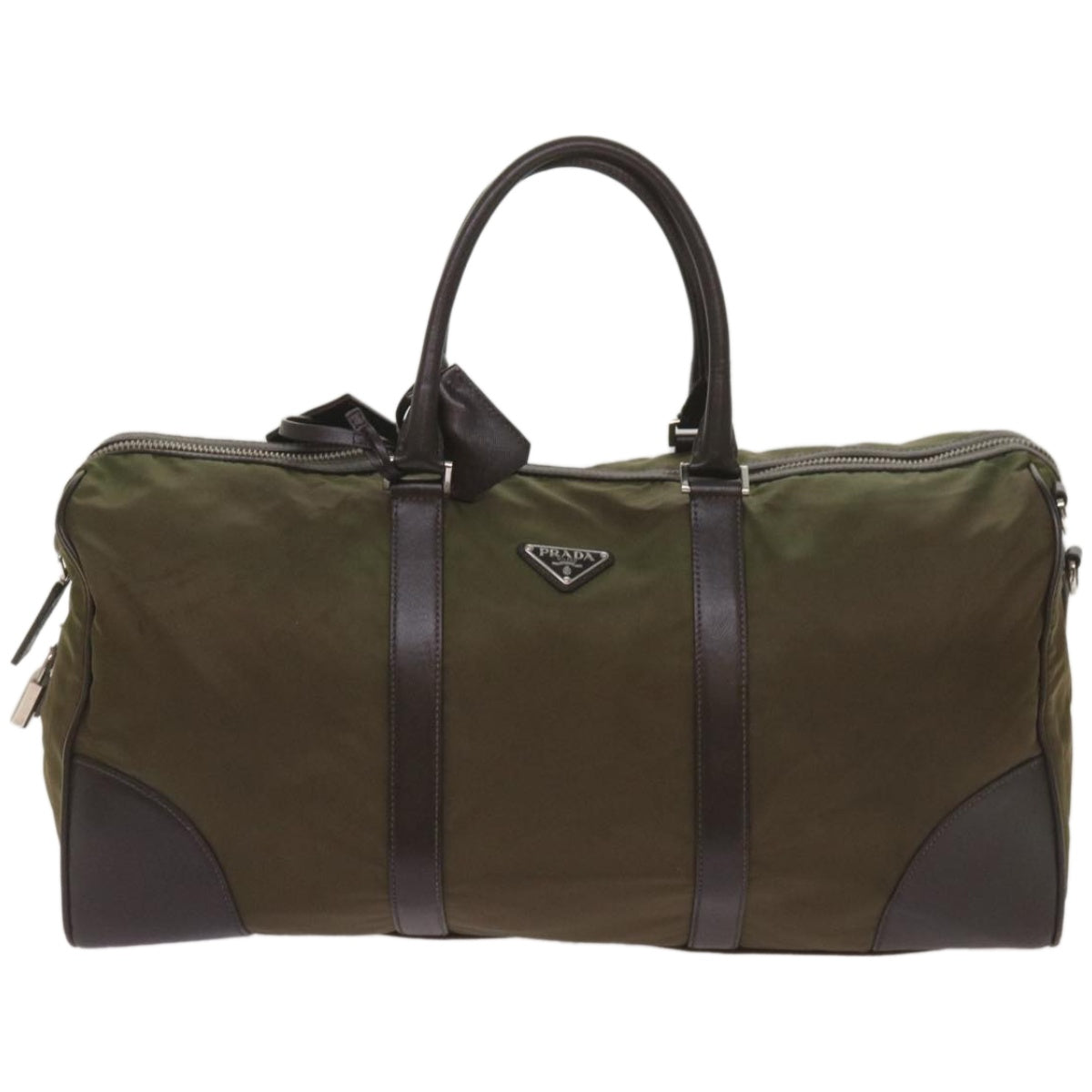 PRADA Boston Bag Nylon 2way Green Auth ac2785 - 0