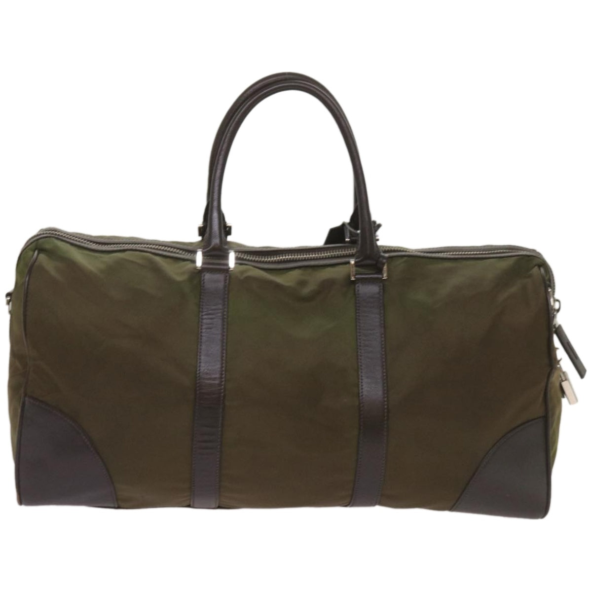 PRADA Boston Bag Nylon 2way Green Auth ac2785