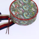 GUCCI GG Supreme Sherry Line Pouch PVC Leather Beige Red 502330 Auth ac2786V-15