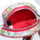 GUCCI GG Supreme Sherry Line Pouch PVC Leather Beige Red 502330 Auth ac2786V-10