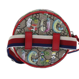 GUCCI GG Supreme Sherry Line Pouch PVC Leather Beige Red 502330 Auth ac2786V - 0