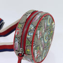 GUCCI GG Supreme Sherry Line Pouch PVC Leather Beige Red 502330 Auth ac2786V-6