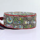 GUCCI GG Supreme Sherry Line Pouch PVC Leather Beige Red 502330 Auth ac2786V-5