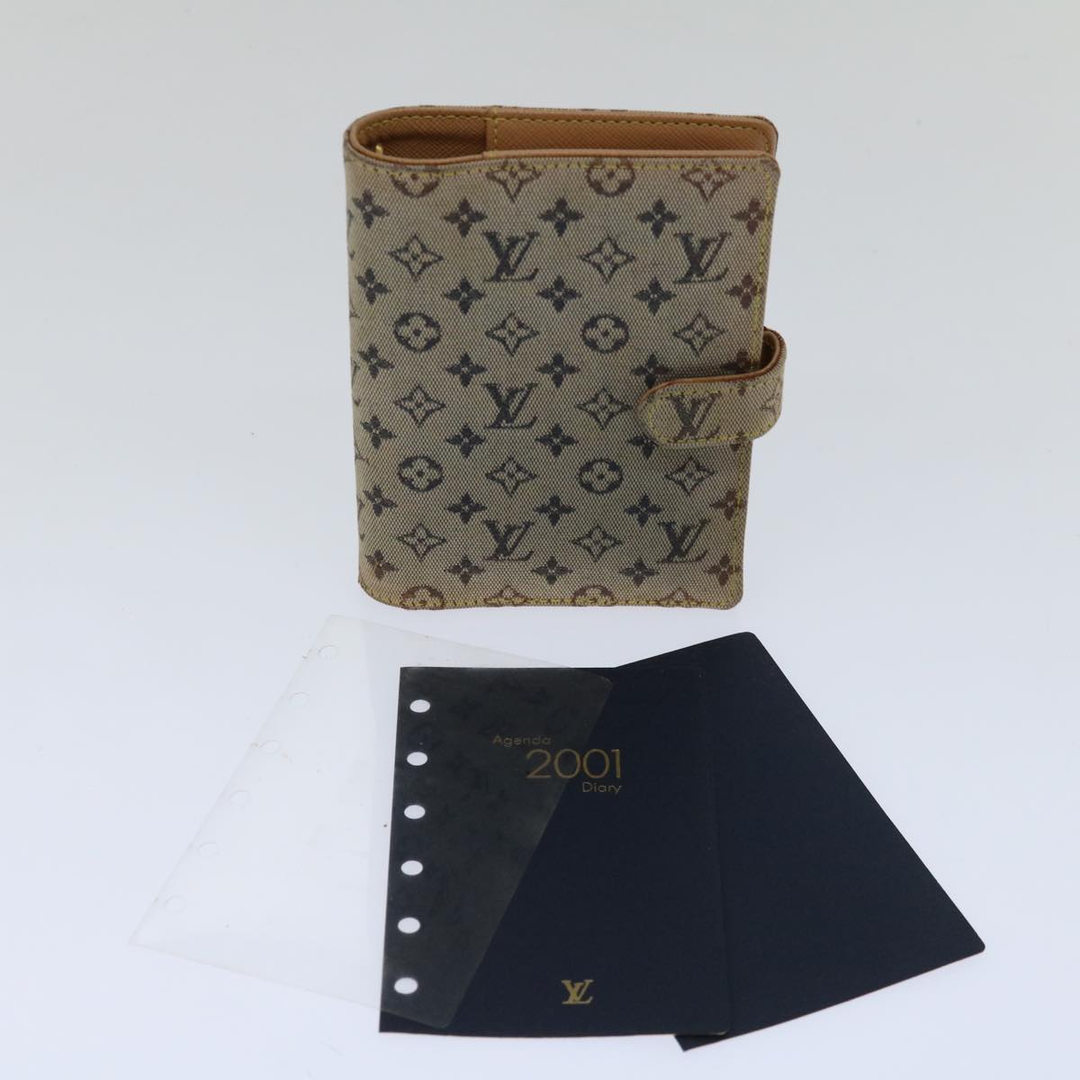 LOUIS VUITTON Monogram Mini Agenda PM Day Planner Cover Blue R20910 Auth ac2790