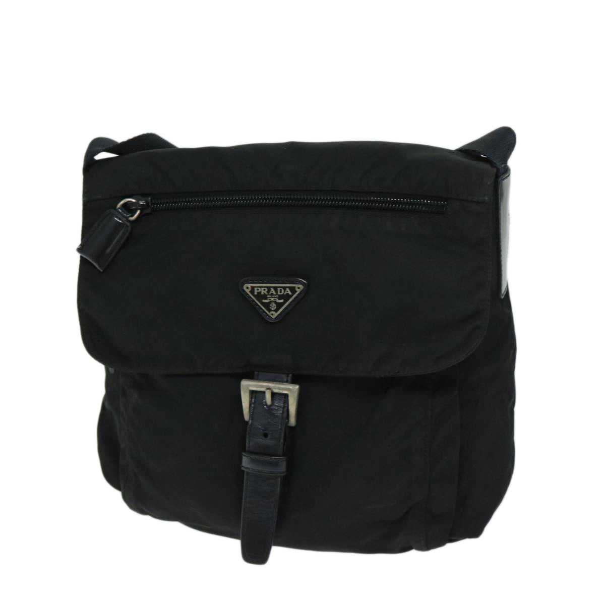 PRADA Shoulder Bag Nylon Black Auth ac2806