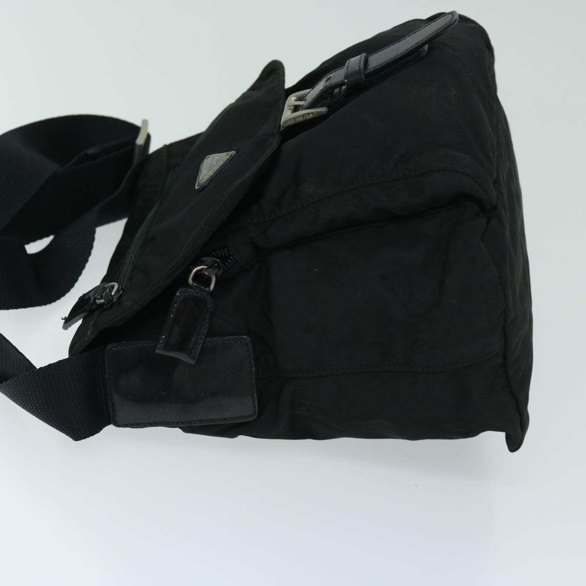 PRADA Shoulder Bag Nylon Black Auth ac2806