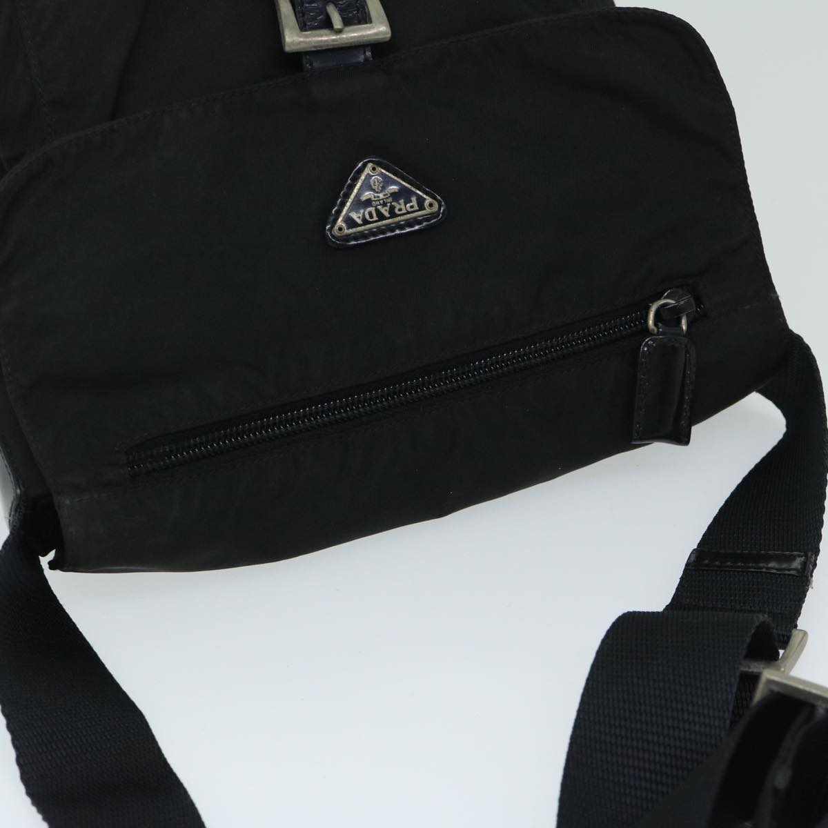 PRADA Shoulder Bag Nylon Black Auth ac2806