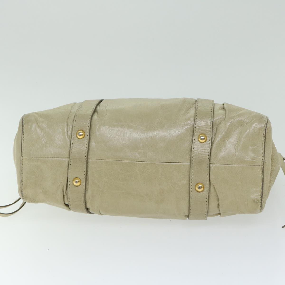 Miu Miu Hand Bag Leather 2way Beige Auth ac2807