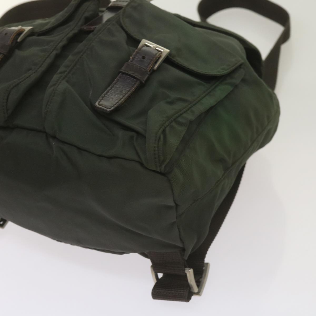 PRADA Backpack Nylon Green Auth ac2808