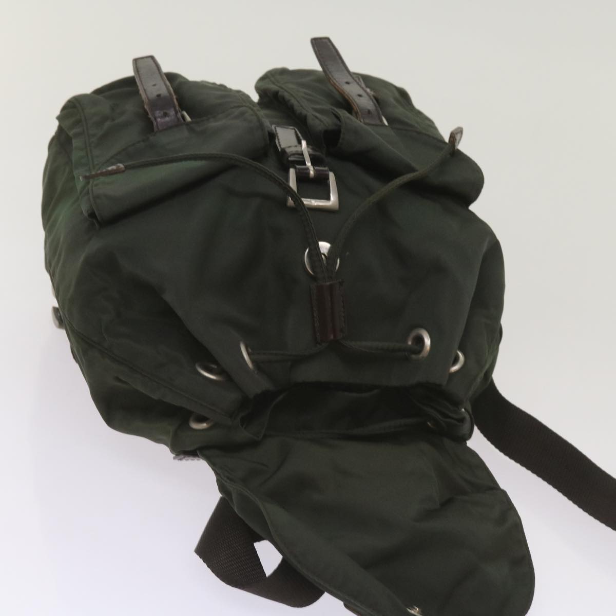 PRADA Backpack Nylon Green Auth ac2808