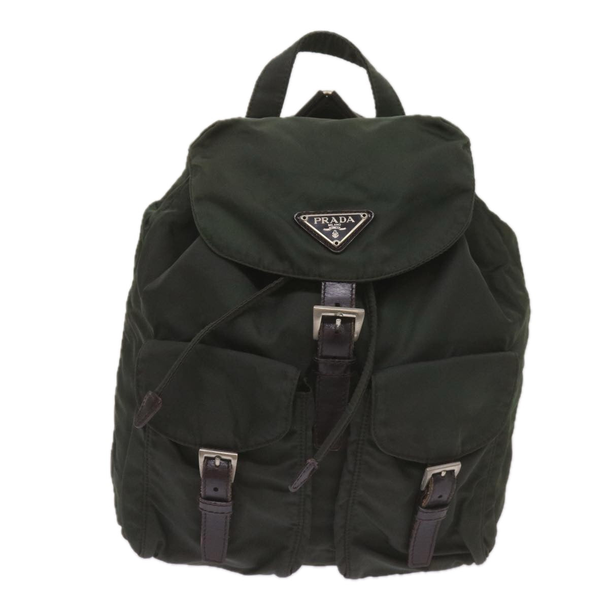 PRADA Backpack Nylon Green Auth ac2808