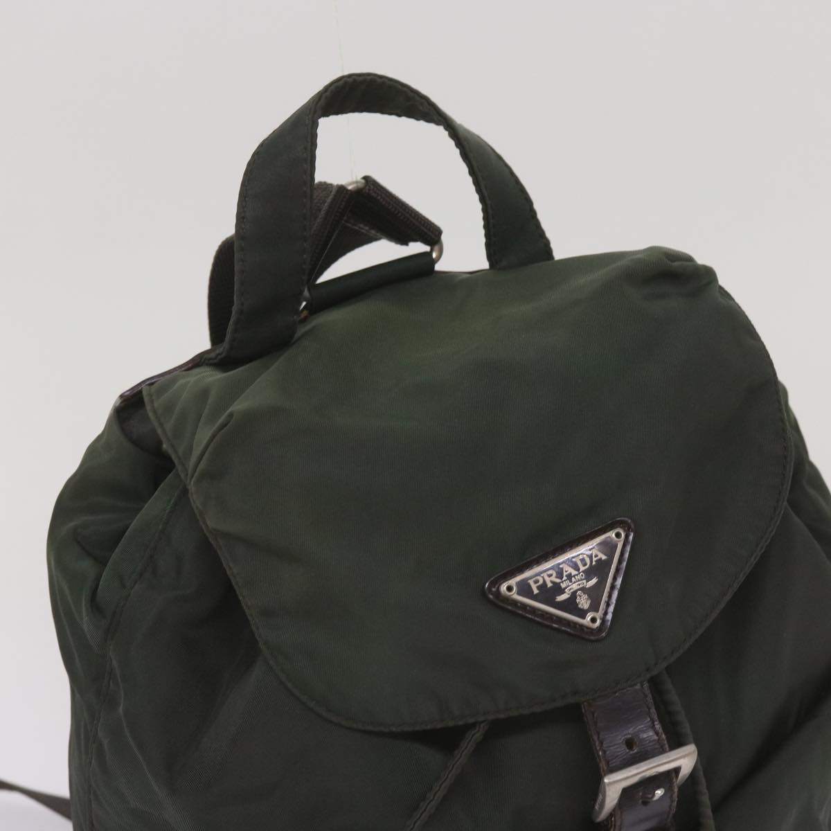 PRADA Backpack Nylon Green Auth ac2808